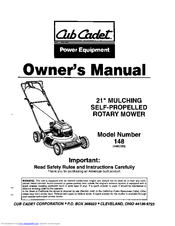 Cub Cadet 148 Owner's Manual