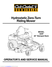 Cub Cadet 18HP Z-Force 44 Operator's And Service Manual
