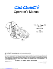 Cub Cadet 190- 670-100, 190-678-100 Operator's Manual