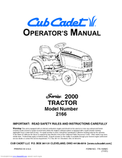 Cub Cadet 2166 Operator's Manual