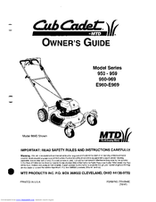 Cub Cadet E960-E969 Owner's Manual