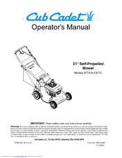 Cub Cadet E977C Operator's Manual