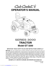 Cub Cadet Gt 3200 Manuals Manualslib