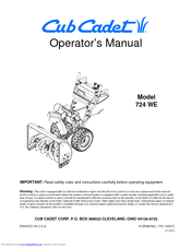 Cub Cadet 724 WE Operator's Manual