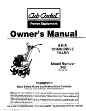 Cub Cadet 215-340-100 Owner's Manual