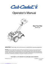 Cub Cadet 454 Operator's Manual