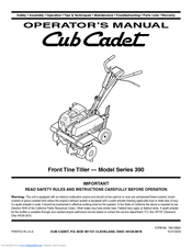 Cub Cadet Series 390 Operator's Manual