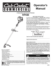 Cub Cadet ST432 Operator's Manual