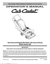 Cub Cadet 60 Series Operator's Manual