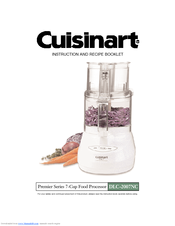 Cuisinart DLC-2007NC - Food Processor - 7 Cup Instruction And Recipe Booklet