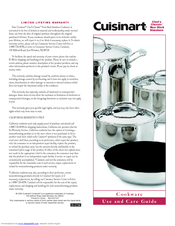 Cuisinart 622-36H Use And Care Manual
