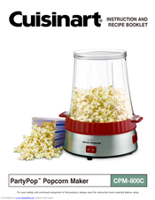 Cuisinart PartyPop CPM-800C Instruction And Recipe Booklet