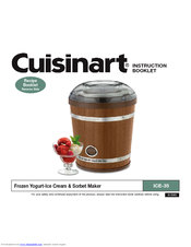 Cuisinart ICE-35 Instruction Booklet