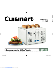 Cuisinart CPT-190 - Countdown Metal Toaster: Brushed Stainless Instruction Booklet