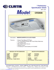 Curtis CR2608 Specification Sheet