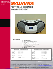Sylvania SRCD247 Specification Sheet