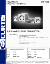 Curtis DVD1033B Specification Sheet