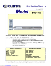 Curtis DVD1066 Specification Sheet