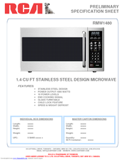 RCA RMW1480 Specification Sheet