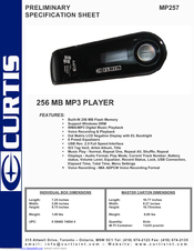 Curtis MP257 Specification Sheet
