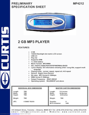 Curtis MP4212 Specification Sheet
