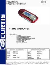 Curtis MP510 Specification Sheet