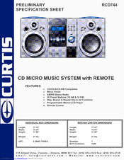 Curtis RCD744 Preliminary Specification Sheet