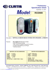 Curtis RCD909 Preliminary Specification Sheet