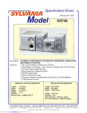 Sylvania SR-748 Specification Sheet