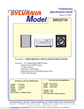 Sylvania SRCD-719 Specification Sheet