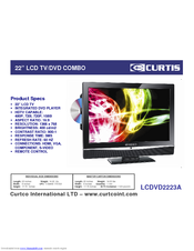 Curtis LCDVD2223A Specification Sheet