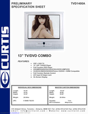 Curtis TVD1400A Specification Sheet