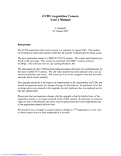 Curtis Computer Acquisition Camera CCDS User Manual