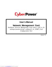 CyberPower Network Management Card User Manual