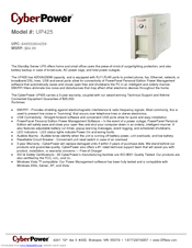 CyberPower UP425 Specification Sheet