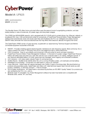 CyberPower UP825 Specification Sheet