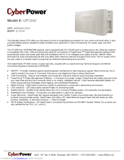 CyberPower UP1200 Specification Sheet