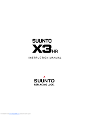 Suunto Wristop Computer Suunto X3HR Instruction Manual