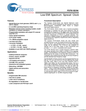 Cypress Semiconductor FS784 Specification Sheet