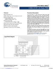 Cypress Semiconductor CY62148ESL Specification Sheet