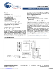 Cypress Semiconductor CY62157ESL Specification Sheet