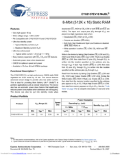 Cypress CY62157EV18 Specification Sheet