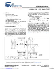 Cypress CY62167DV18 Specification Sheet