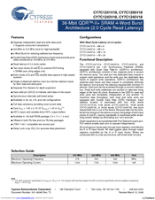 Cypress Semiconductor CY7C1256V18 Specification Sheet