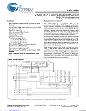 Cypress Semiconductor CY7C1334H Specification Sheet