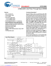 Cypress Semiconductor CY7C1336H Specification Sheet