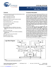 Cypress Semiconductor CY7C139 Specification Sheet