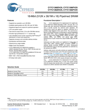 Cypress Semiconductor CY7C1382FV25 Specification Sheet