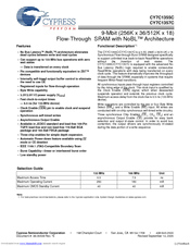 Cypress Semiconductor NoBL CY7C1357C Specification Sheet