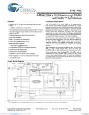 Cypress Semiconductor CY7C1353G Specification Sheet